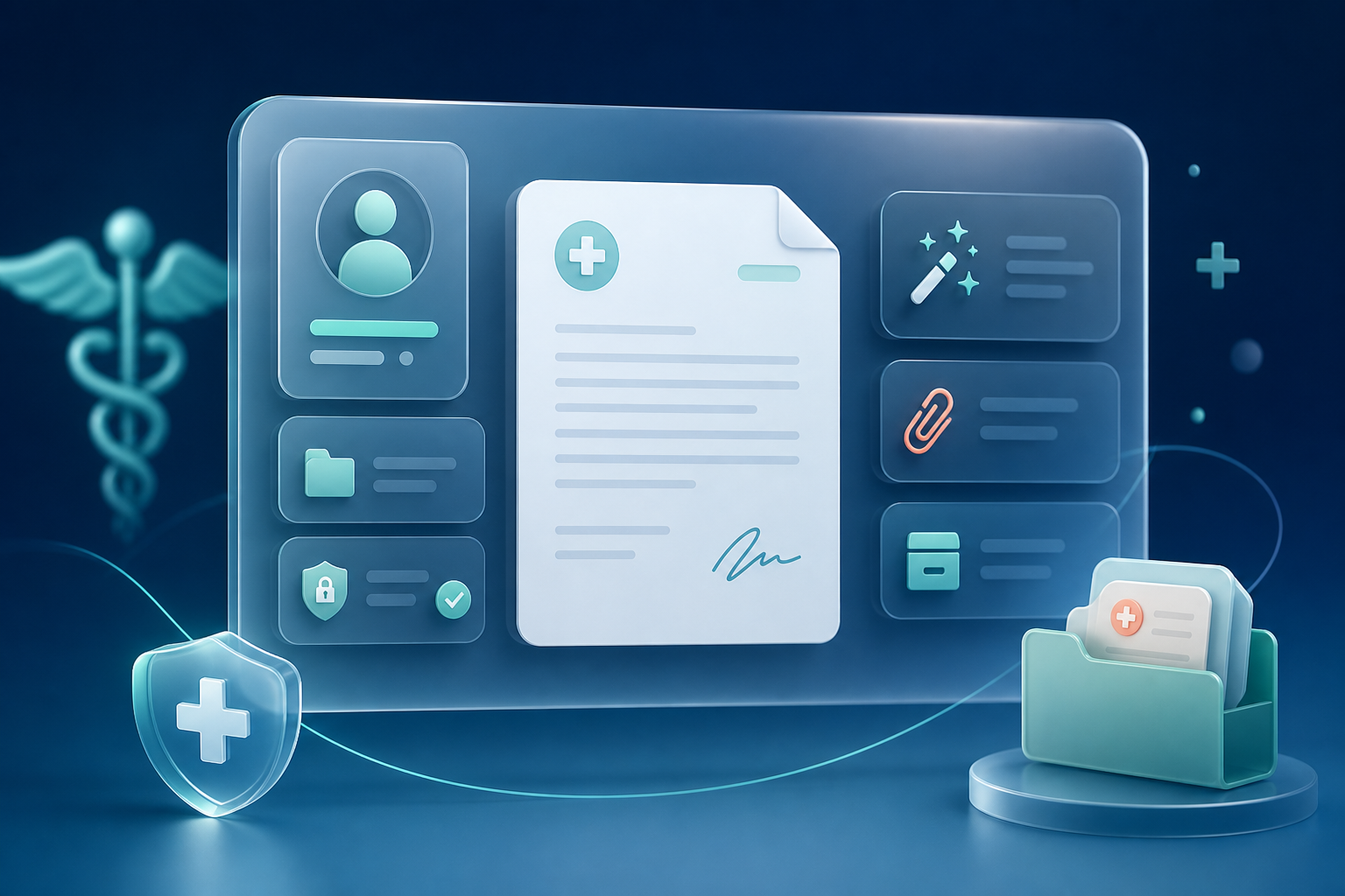 Illustration conceptuelle Documents médicaux